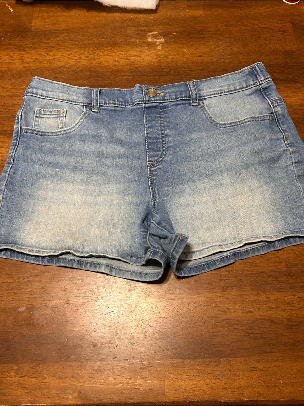 wonder nation Light Blue Denim Shortie Shorts